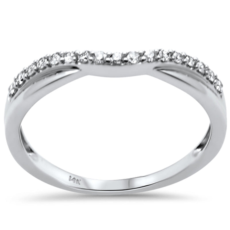 SPECIAL! .16ct G SI 14K White Gold Diamond Stackable Band Ring Size 6.5