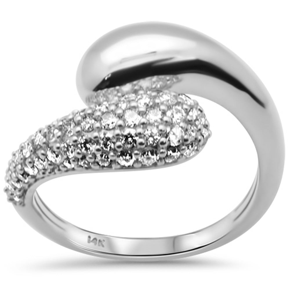 SPECIAL!.72ct G SI 14K White Gold Diamond Wrap Band Ring Size 6.5