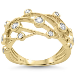 SPECIAL!.48ct G SI 14K Yellow Gold Diamond Dome Band Ring Size 6.5