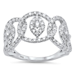 SPECIAL!.97ct G SI 14K White Gold Diamond Dome Band Ring Size 6.5