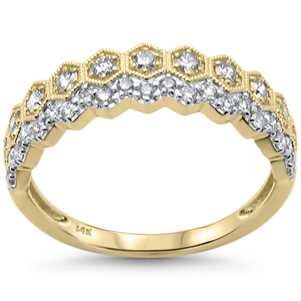 SPECIAL!.49ct G SI 14K Yellow Gold Diamond Millgrain Band Ring Size 6.5
