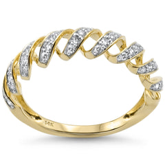 SPECIAL!.32ct G SI 14K Yellow Gold Diamond Twisted Band Ring Size 6.5