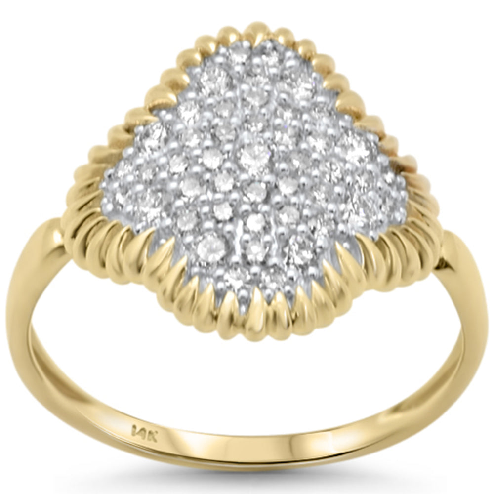 SPECIAL!.48ct G SI 14K Yellow Gold Diamond Clover Style Band Ring Size 6.5