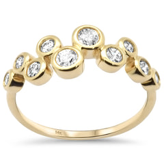 SPECIAL! .50ct G SI 14K Yellow Gold Diamond Bezel Set Band Ring Size 6.5