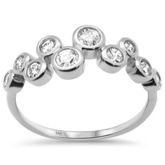 SPECIAL! .50ct G SI 14K White Gold Diamond Bezel Set Band Ring Size 6.5