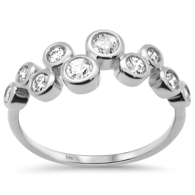SPECIAL! .50ct G SI 14K White Gold Diamond Bezel Set Band Ring Size 6.5