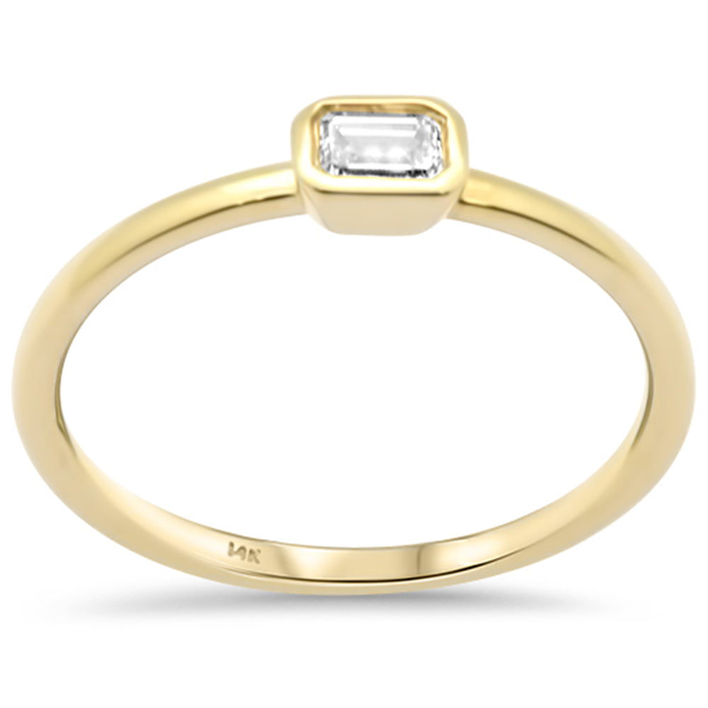 SPECIAL! .22ct G SI 14K Yellow Gold Emerald Cut Diamond Band Ring Size 6.5