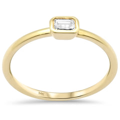 SPECIAL! .22ct G SI 14K Yellow Gold Emerald Cut Diamond Band Ring Size 6.5