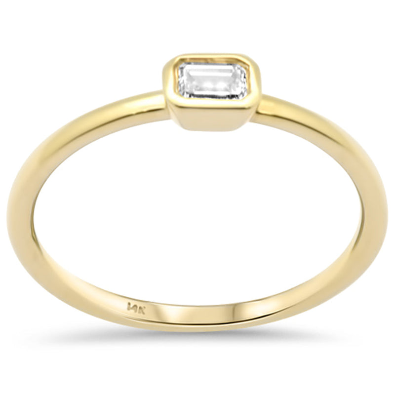 SPECIAL! .22ct G SI 14K Yellow Gold Emerald Cut Diamond Band Ring Size 6.5