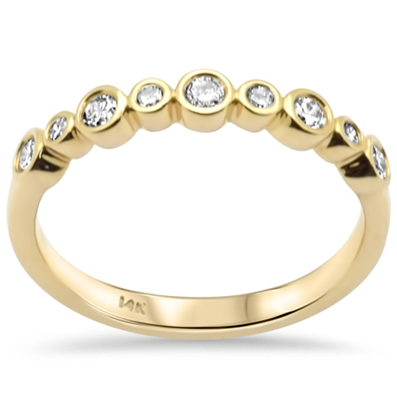 SPECIAL! .36ct G SI 14K Yellow Gold Diamond Bezel Set Band Ring Size 6.5