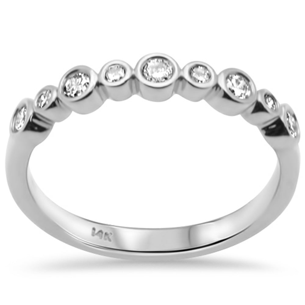 SPECIAL! .28ct G SI 14K White Gold Diamond Bezel Set Band Ring Size 6.5