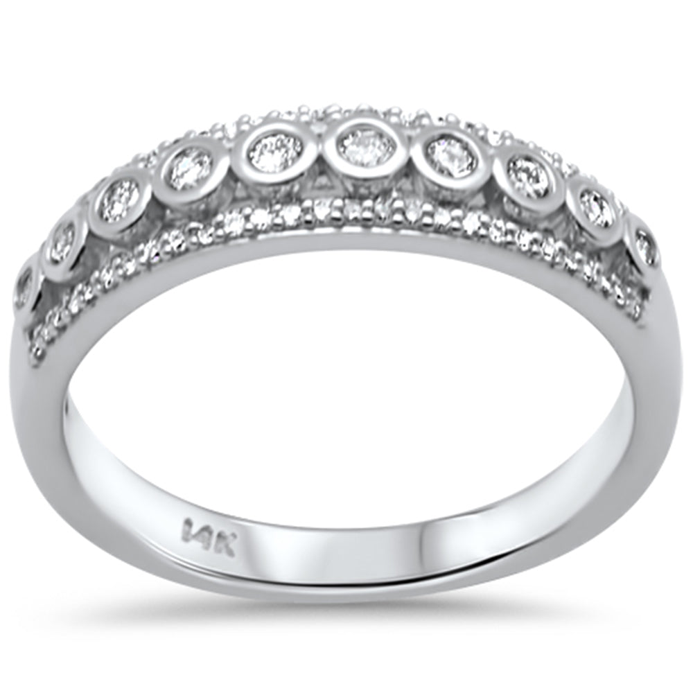 SPECIAL! .26ct G SI 14K White Gold Diamond Bezel Set Band Ring Size 6.5