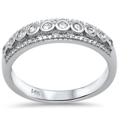 SPECIAL! .26ct G SI 14K White Gold Diamond Bezel Set Band Ring Size 6.5