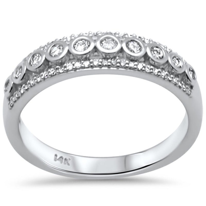 SPECIAL! .26ct G SI 14K White Gold Diamond Bezel Set Band Ring Size 6.5