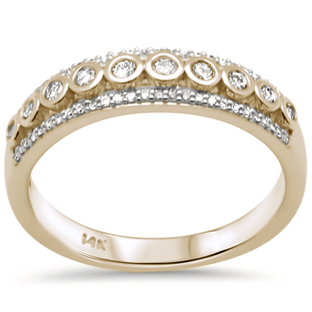 SPECIAL! .26ct G SI 14K Yellow Gold Diamond Bezel Set Band Ring Size 6.5