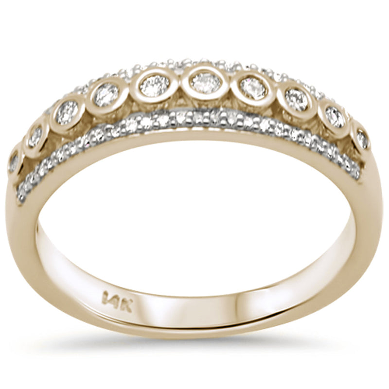 SPECIAL! .26ct G SI 14K Yellow Gold Diamond Bezel Set Band Ring Size 6.5