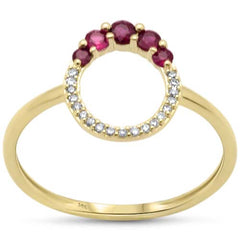 .27ct G SI 14K Yellow Gold Diamond & Ruby Gemstones Ring Size 6.5