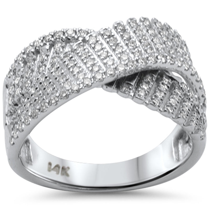 SPECIAL!.60ct G SI 14K White Gold Diamond Wrap Around Band Ring Size 6.5