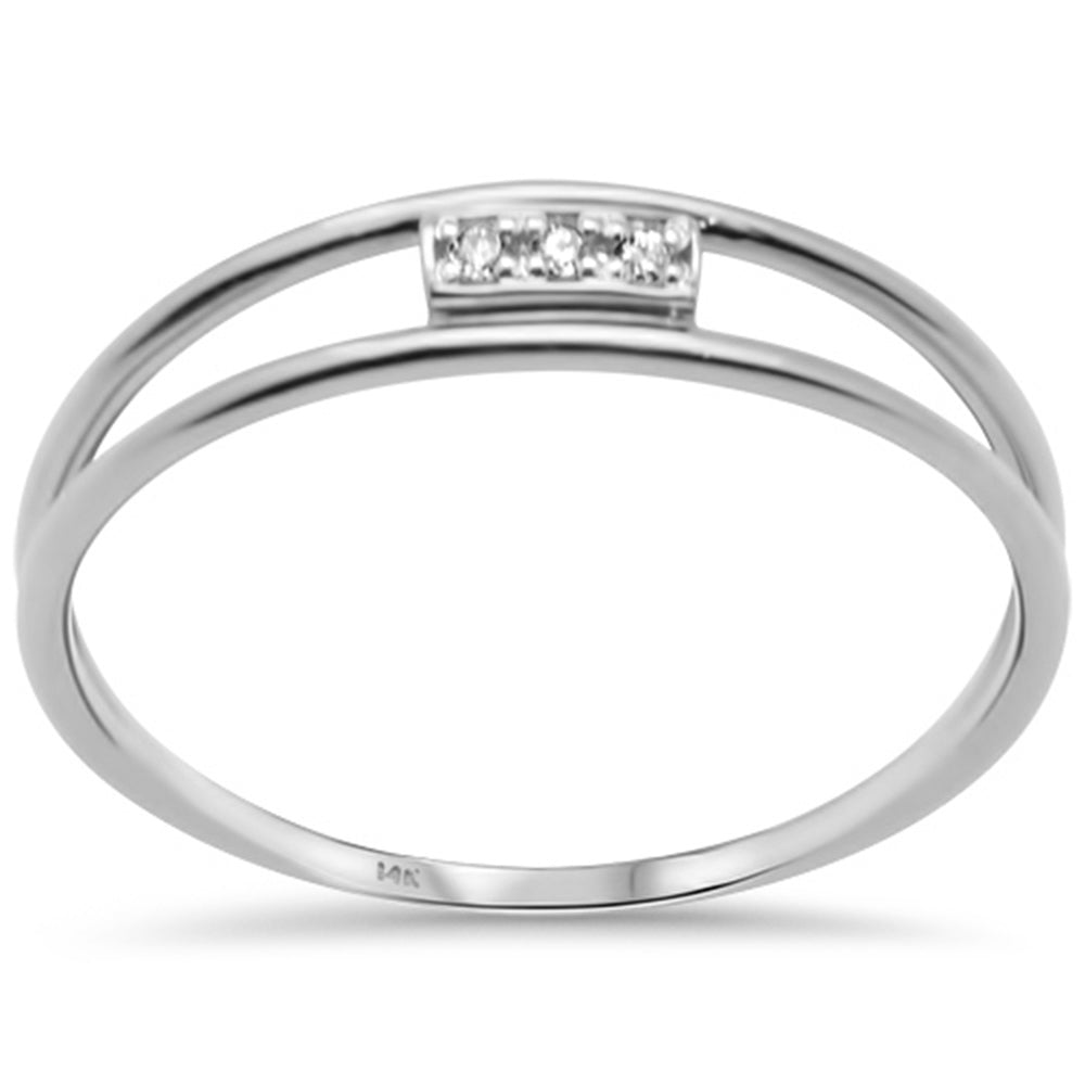 .02ct G SI 14K White Gold Diamond Band Ring Size 6.5