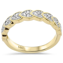 SPECIAL!.26ct G SI 14K Yellow Gold Diamond Milligrain Band Ring Size 6.5