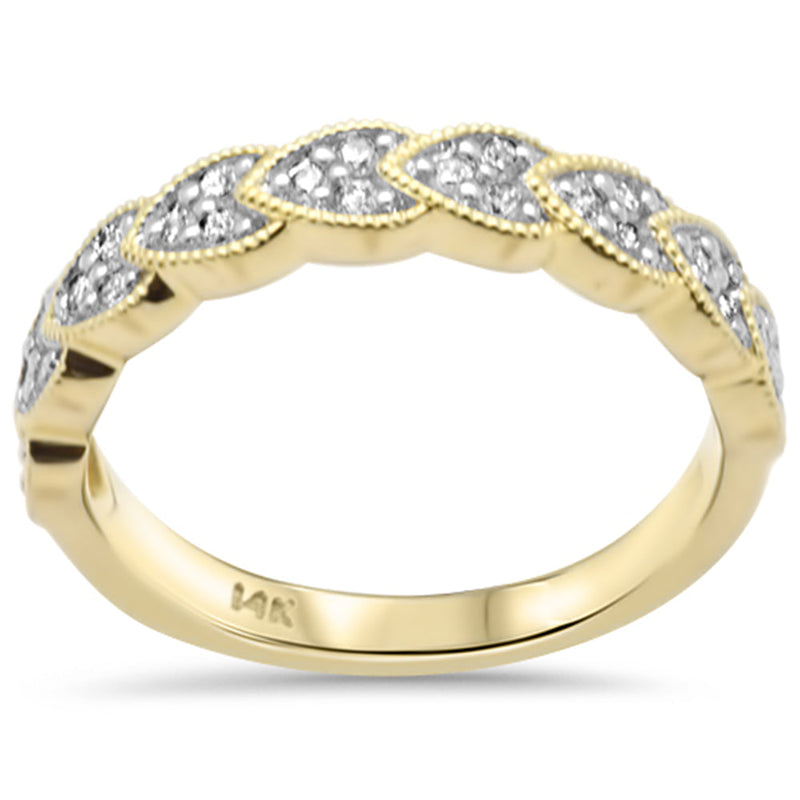 SPECIAL!.26ct G SI 14K Yellow Gold Diamond Milligrain Band Ring Size 6.5