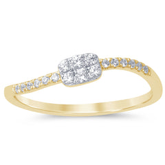 .15ct G SI 14K Yellow Gold Diamond Thin Band Ring Size 6.5