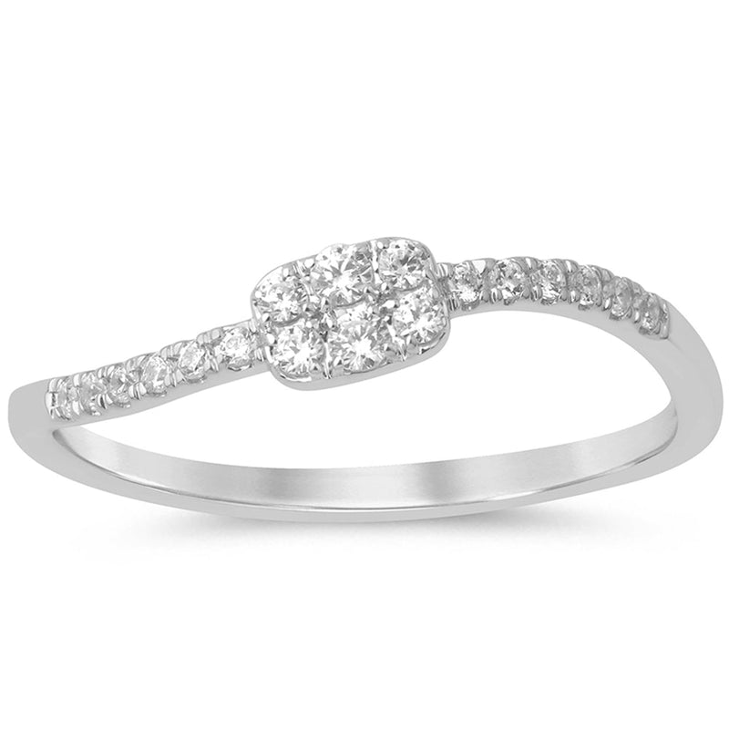 .15ct G SI 14K White Gold Diamond Thin Band Ring Size 6.5