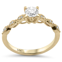 SPECIAL!.55ct G SI 14K Yellow Gold Diamond Millgrain Engagement Ring Size 6.5