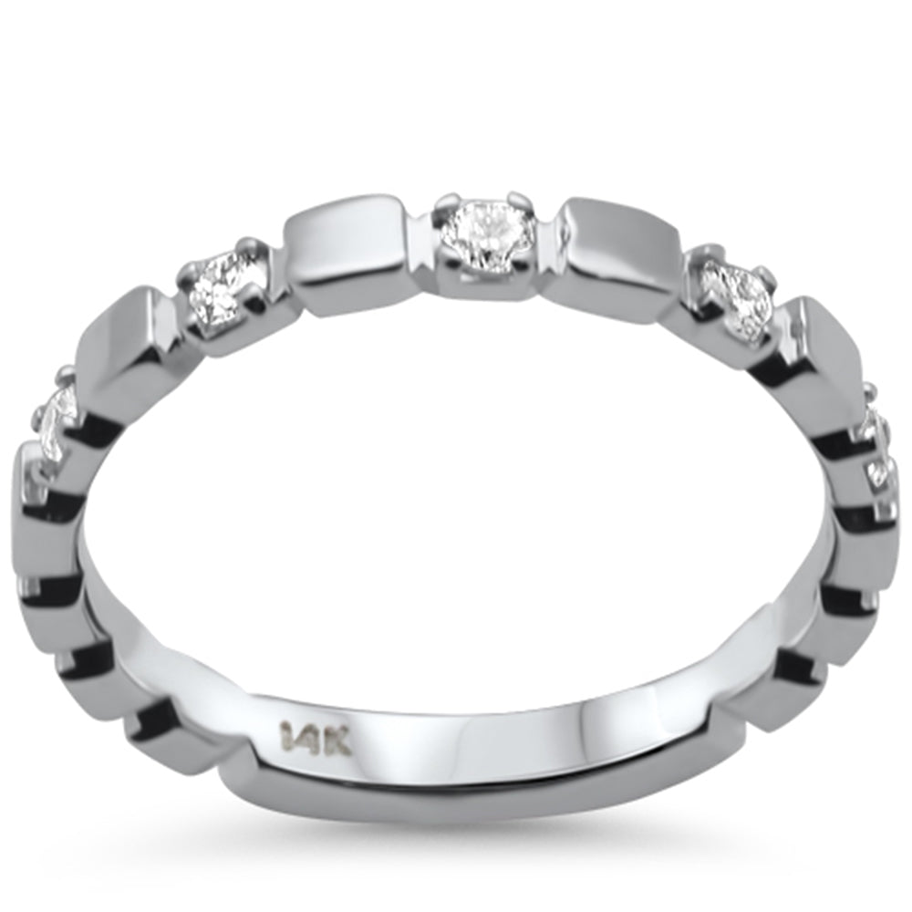 SPECIAL!.20ct G SI 14K White Gold Diamond Band Ring Size 6.5