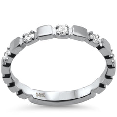 SPECIAL!.20ct G SI 14K White Gold Diamond Band Ring Size 6.5