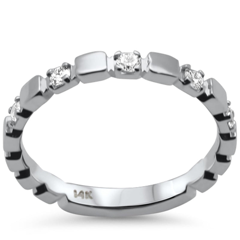 SPECIAL!.20ct G SI 14K White Gold Diamond Band Ring Size 6.5