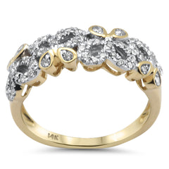 SPECIAL!.35ct G SI 14K Yellow Gold Diamond Ribbon Style Band Ring Size 6.5
