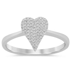 .11ct G SI 14K White Gold Diamond Heart Shape Ring Size 6.5