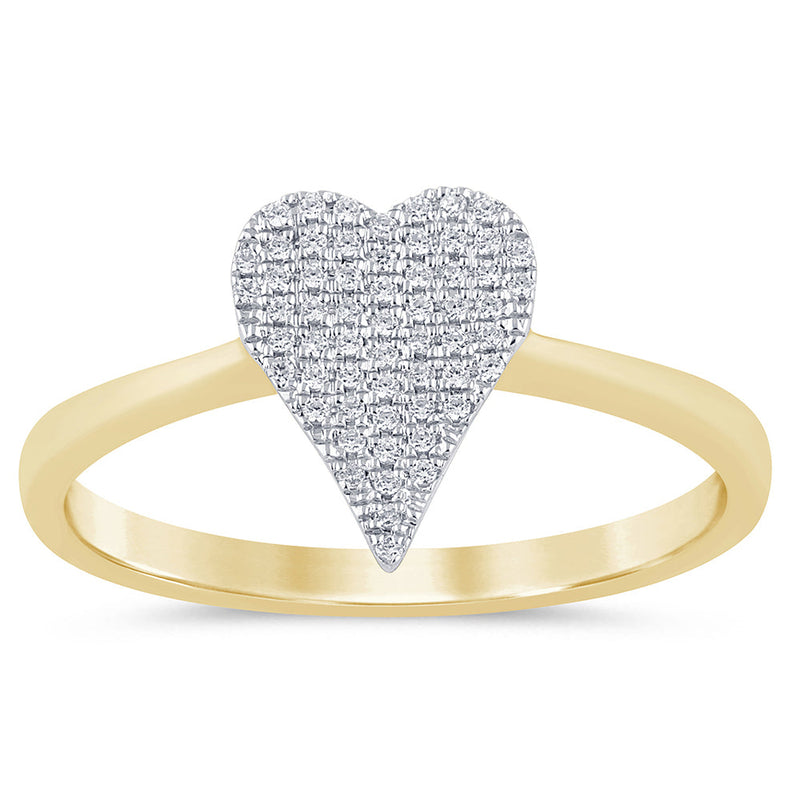 .10ct G SI 14K Yellow Gold Diamond Heart Shape Ring Size 6.5