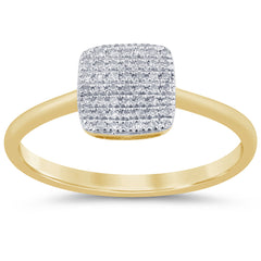 .11ct G SI 14K Yellow Gold Diamond Square Shape Ring Size 6.5