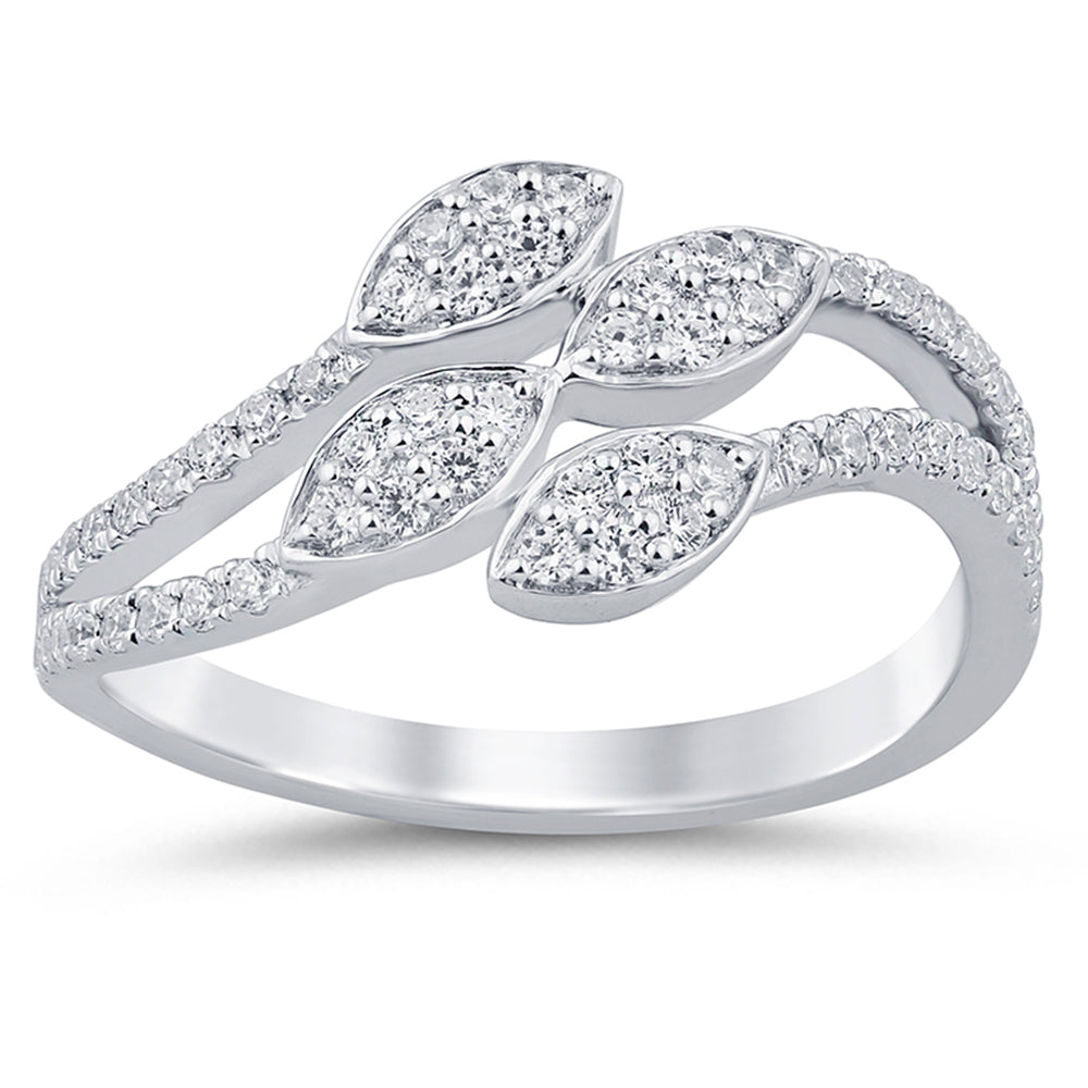 SPECIAL!.35ct G SI 14K White Gold Diamond Wrap Around Band Ring Size 6.5