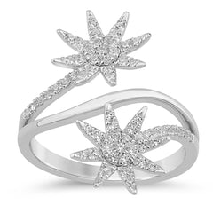 SPECIAL!.27ct G SI 14K White Gold Diamond Starburst Band Ring Size 6.5