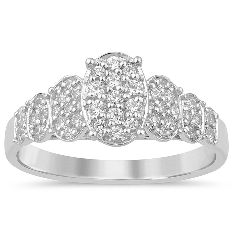 SPECIAL!.36ct G SI 14K White Gold Diamond Oval Shapes Ring Size 6.5