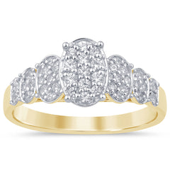 SPECIAL! .37ct G SI 14K Yellow Gold Diamond Oval Shapes Ring Size 6.5