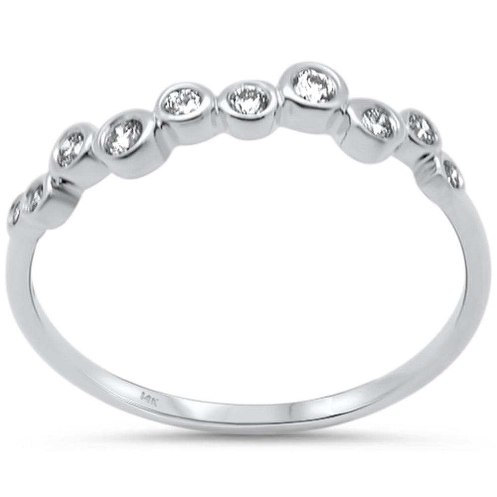 .20ct G SI 14K White Gold Diamond Bezel Set Band Ring Size 6.5