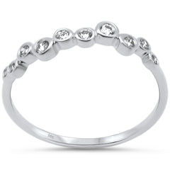 .20ct G SI 14K White Gold Diamond Bezel Set Band Ring Size 6.5