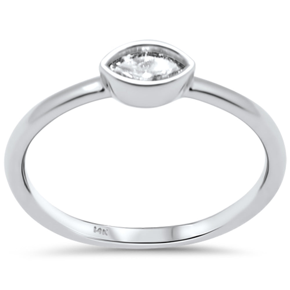 SPECIAL! .22ct G SI 14K White Gold Diamond Marquise cut Band Ring Size 6.5