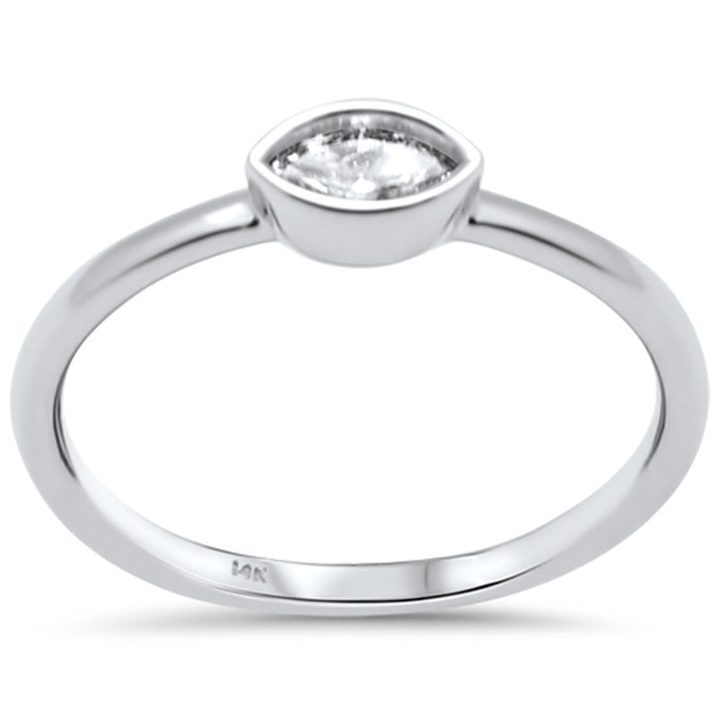 SPECIAL! .22ct G SI 14K White Gold Diamond Marquise cut Band Ring Size 6.5