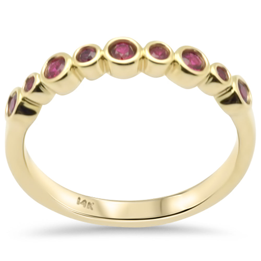 SPECIAL!.35ct G SI 14K Yellow Gold Ruby Gemstones Band Ring Size 6.5