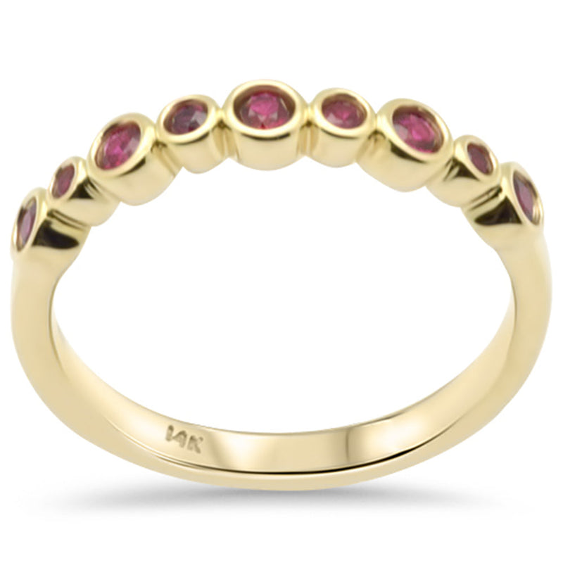 SPECIAL!.35ct G SI 14K Yellow Gold Ruby Gemstones Band Ring Size 6.5