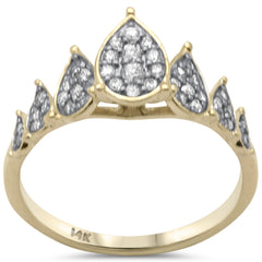 SPECIAL! .31ct G SI 14K Yellow Gold Pear Shaped Diamond Band Ring Size 6.5