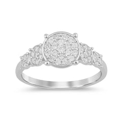 DIAMOND CLOSEOUT!  .31ct G SI 14K White Gold Diamond Round Shapes Band Ring  Size 6.5