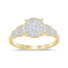 DIAMOND CLOSEOUT!  .32ct G SI 14K Yellow Gold Diamond Round Shapes Band Ring  Size 6.5
