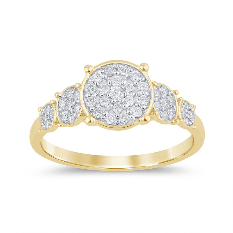 DIAMOND CLOSEOUT!  .32ct G SI 14K Yellow Gold Diamond Round Shapes Band Ring  Size 6.5