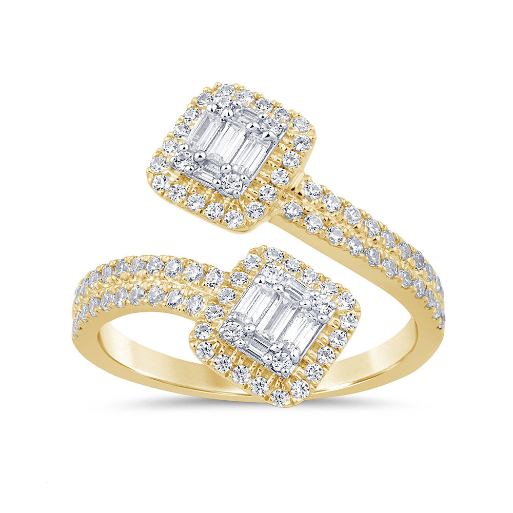 SPECIAL! .64ct G SI 14K Yellow Gold Round & Baguette Diamond Band Ring Size 6.5